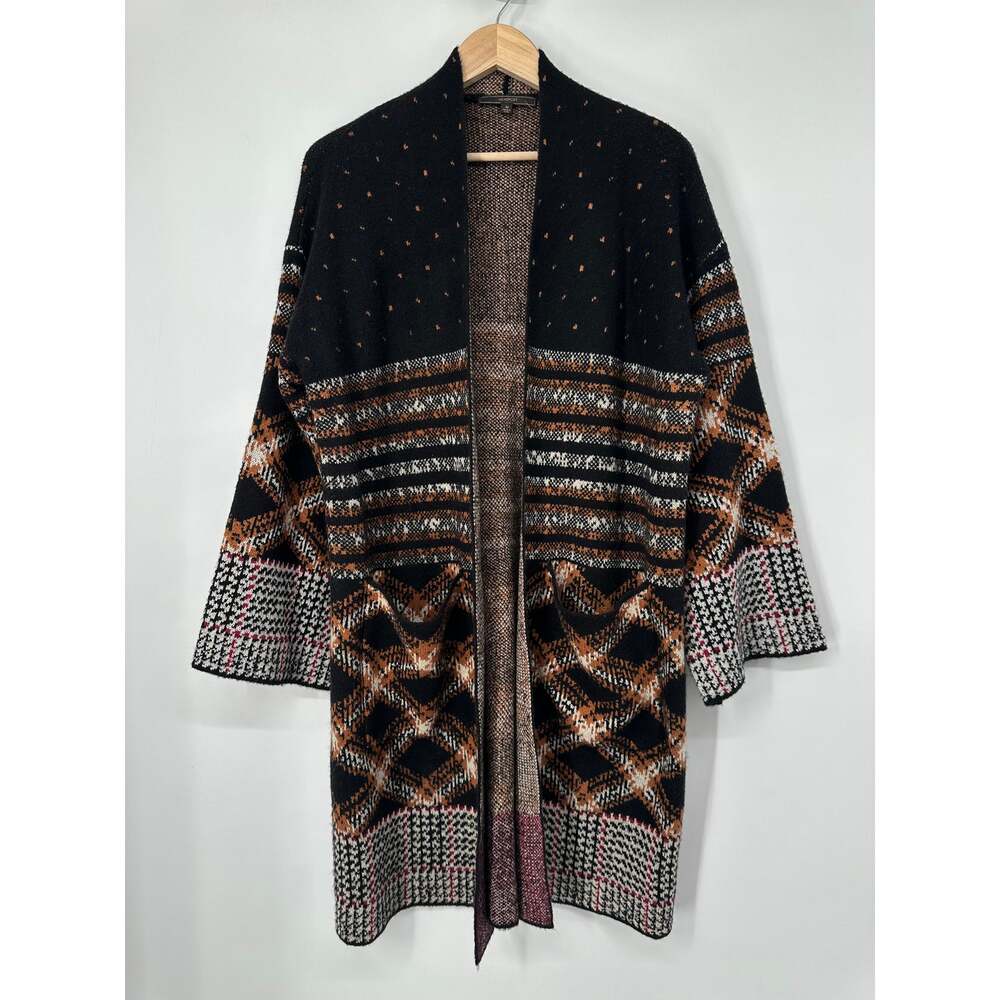Maxsport Long Cardigan Chunky Knit Southwestern Plaid Boho Oversized Sweater - Picture 2 of 10